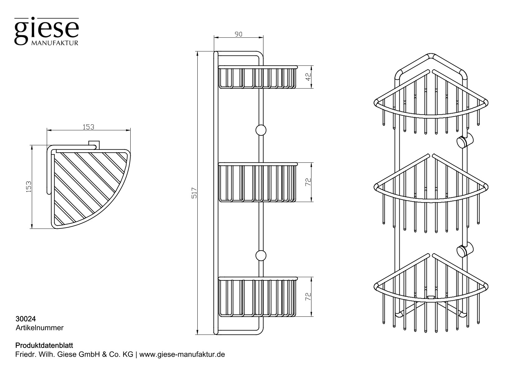 Giese Dusch 3 schwarz matt