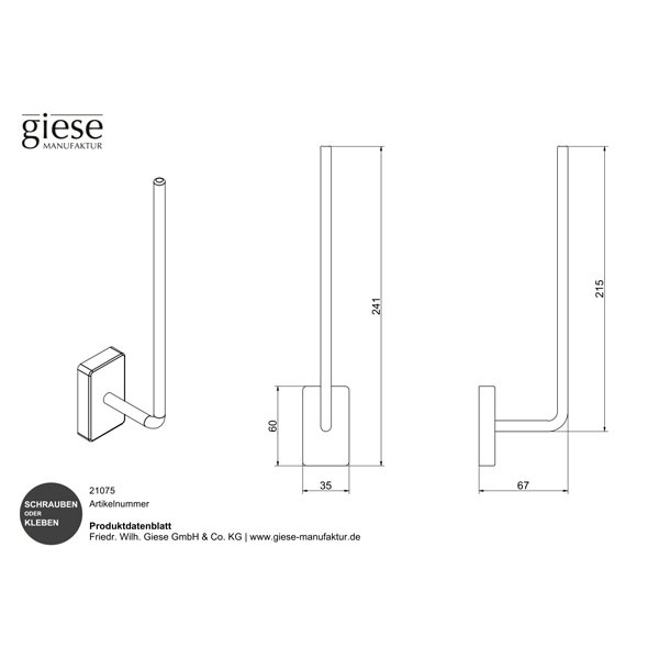 Giese Ersatzpapierhalter für 2 Rollen