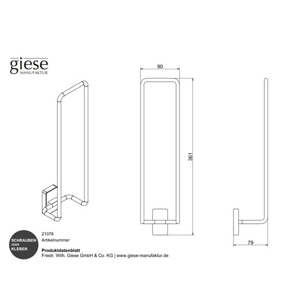 Giese Gästehandtuchhalter schwarz matt