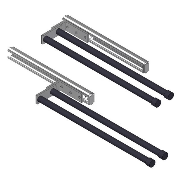 Giese Handtuchhalter doppelt ausziehbar schwarz matt