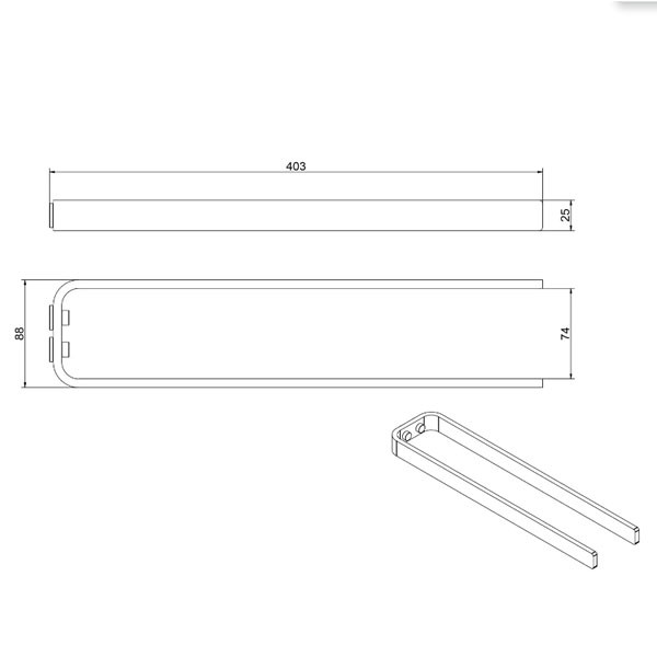 Giese Handtuchhalter doppelt starre Ausführung L: 400 mm