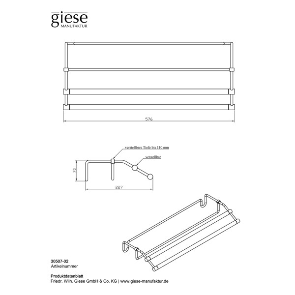 Der Handtuchtrockner MC für Heizungskörper -verstellbar-