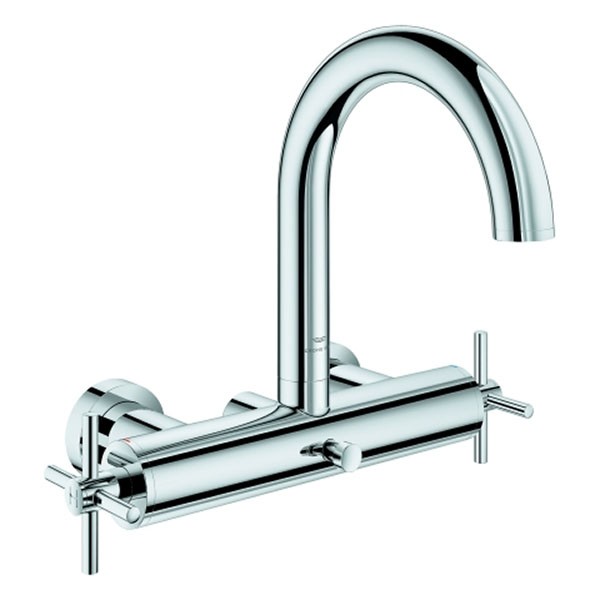 GROHE 2-Griff-Wannenbatt. Atrio 25268 Wandmontage Kreuz-Griff chrom