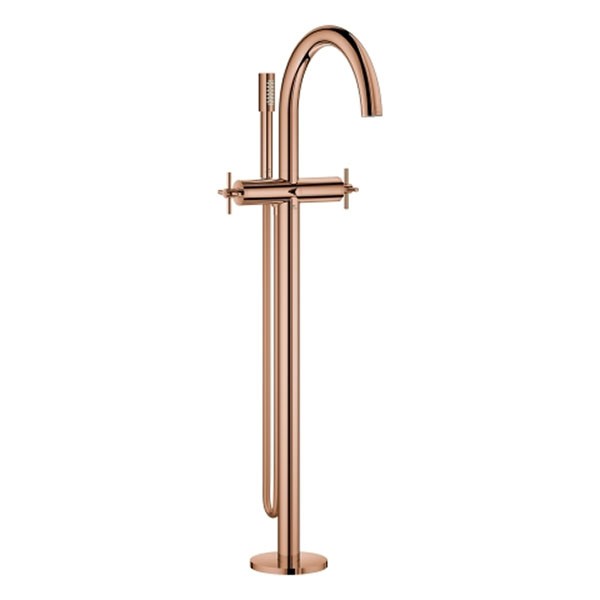GROHE 2-Griff-Wannenbatt. Atrio 25272 FMS Bodenmontag Kreuz-Griff warm sunset