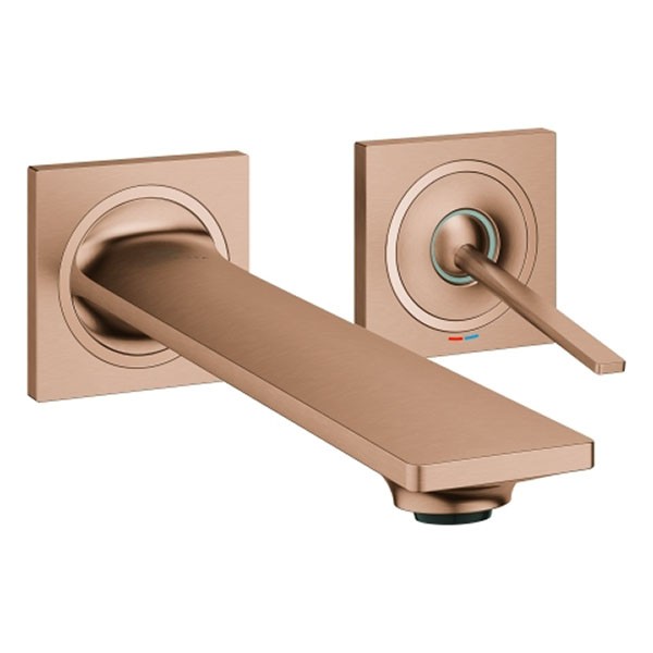 GROHE 2-L-WT-Wandbatterie Allure 19386_2 FMS Ausl. 212mm warm sunset gebürstet