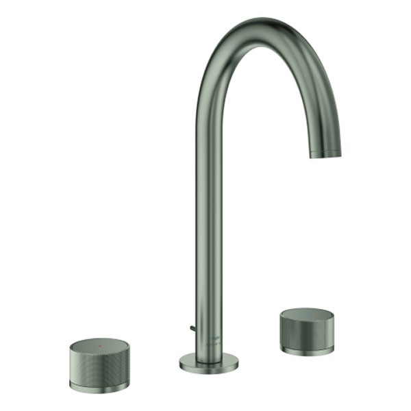 GROHE 3-L-WT-Batterie Atrio Private C. 20595 Knopfbetätigung satin steel