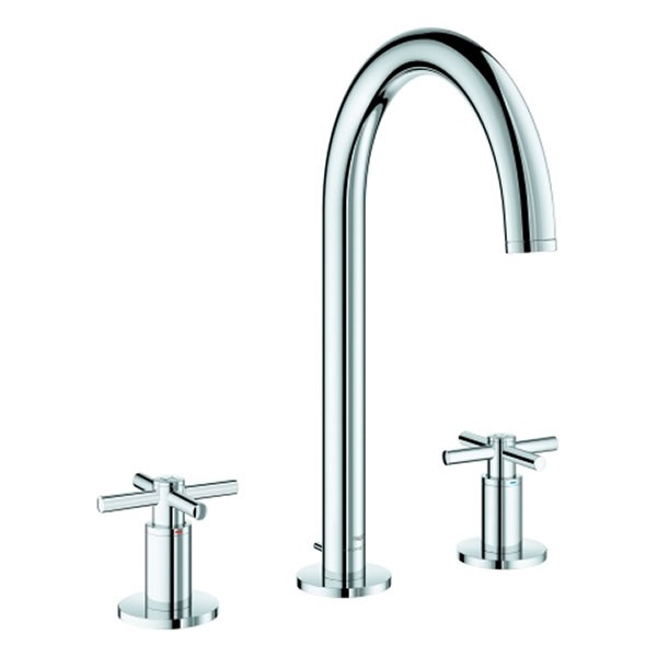 GROHE 3-Loch-WT-Batterie Atrio 20643 Rohrauslauf Kreuz-Griff chrom