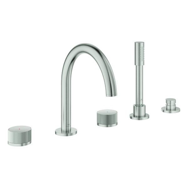 GROHE 5-L-Wannenkombin. Atrio Private C. 25226 Knopfbetätigung supersteel
