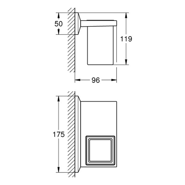 GROHE Ablage Allure Brilliant 40906 mit Mundspülglas chrom