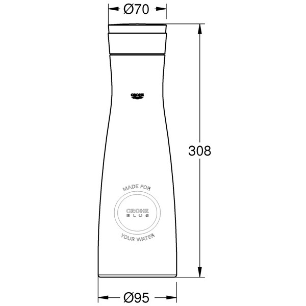 GROHE Blue Glaskaraffe 40405 Volumen 1 Liter