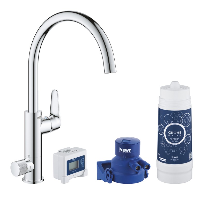 GROHE Blue Pure BauCurve EH-SPT-Batt. 30385 C-Auslauf chrom