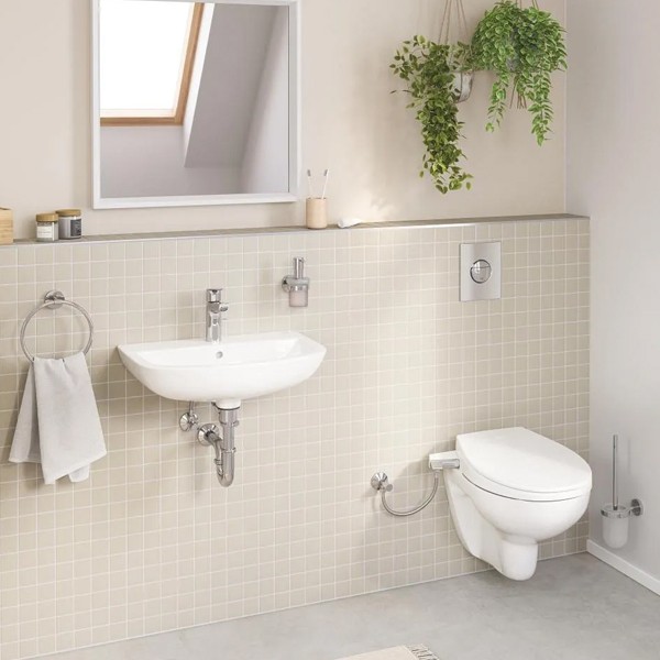 GROHE Dusch-WC-Aufsatz Bau Keramik und Bau Keramik Wand-Tiefspül-WC Abgang waagerecht weiß