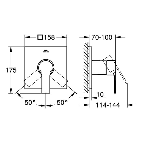 GROHE EH-Brausebatterie Allure 19317_1 FMS für Rapido SmartBox satin steel