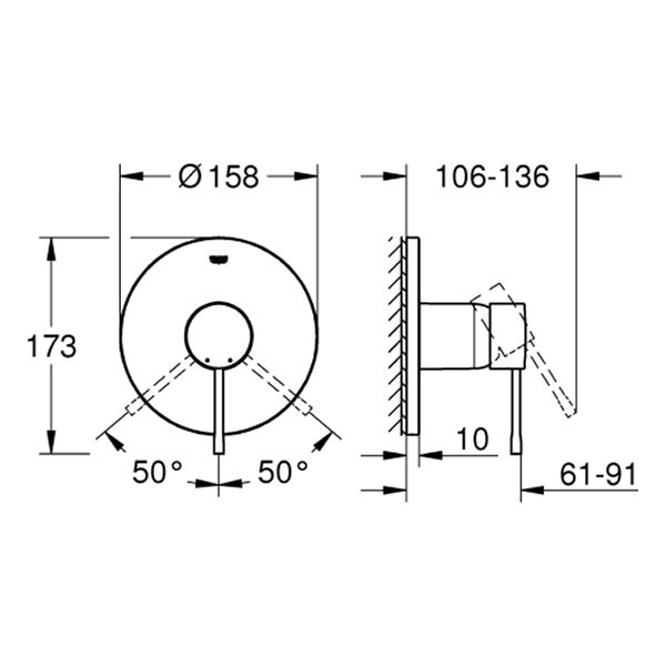 GROHE EH-Brausebatterie Essence 24168_1 FMS für 35604 warm sunset gebürstet