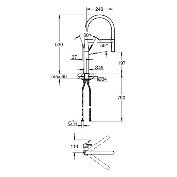 GROHE EH-Spültischbatterie Essence 30294 ausziehbare Profibrause warm sunset