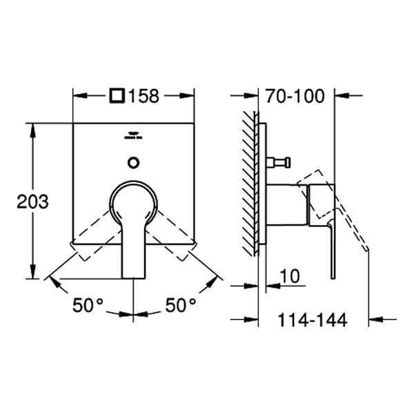 GROHE EH-Wannenbatterie Allure 19315_1 FMS für Rapido SmartBox satin graphite