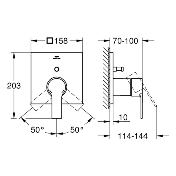 GROHE EH-Wannenbatterie Allure 19315_1 FMS für Rapido SmartBox warm sunset