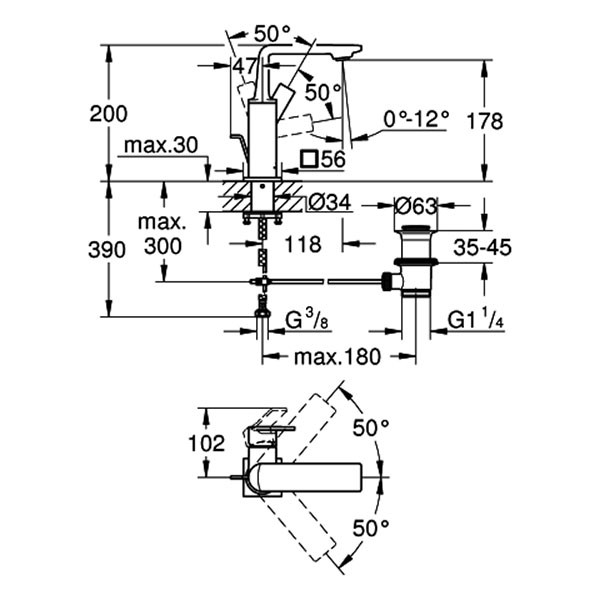 GROHE EH-Waschtischbatterie Allure 32757_1 M-Size satin graphite