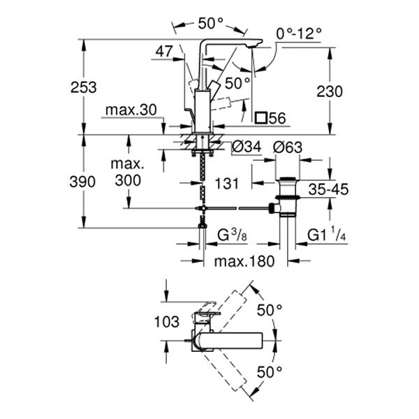 GROHE EH-WT-Batterie Allure 32146_1 L-Size supersteel
