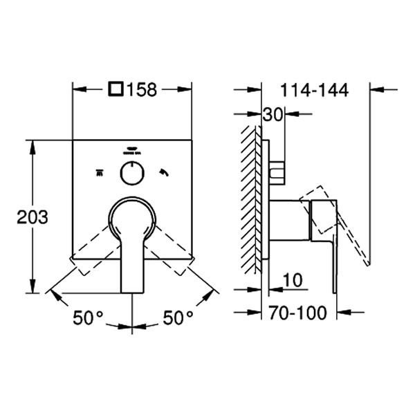 GROHE Einhandbatterie Allure 29176_1 FMS für Rapido SmartBox satin graphite