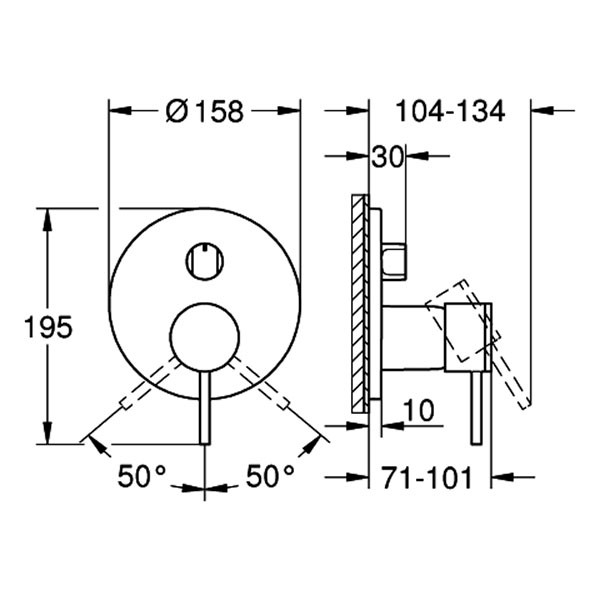 GROHE Einhandbatterie Atrio 24356 FMS für 35604 3-Wege Umstellung satin steel