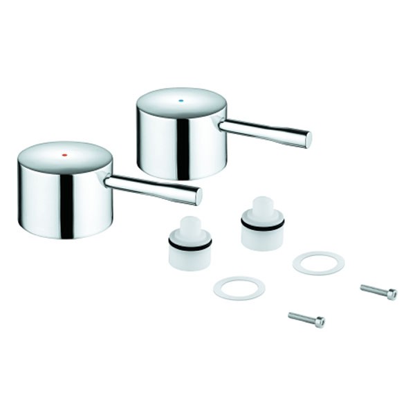 GROHE Griffpaar 48330 Essence Markierung blau/rot warm sunset gebürstet