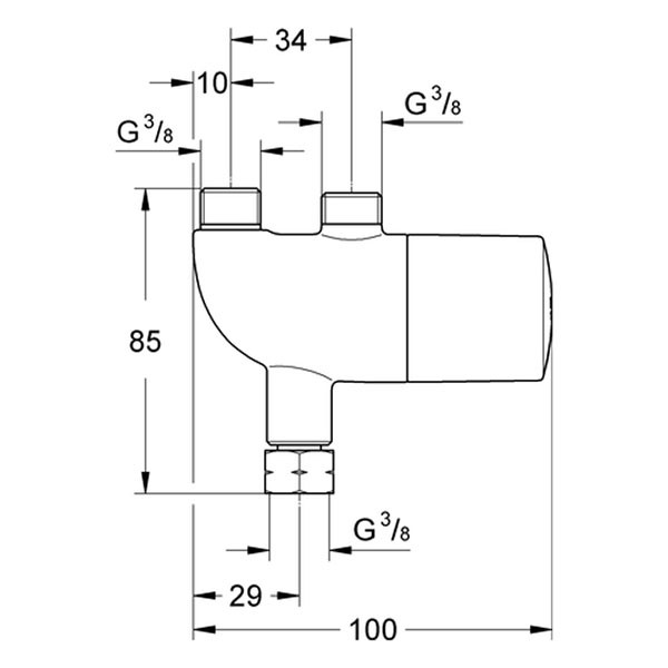 GROHE Therm.Verbrühschutz/Untertisch-THM Grohtherm Micro 34487 chrom