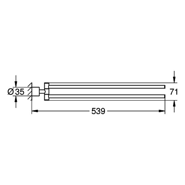 GROHE Handtuchhalter Atrio 40888 2-armig satin graphite