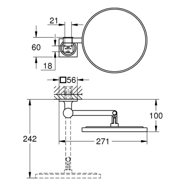 GROHE Kosmetikspiegel Allure 40967_1 Wandmontage cool sunrise gebürstet