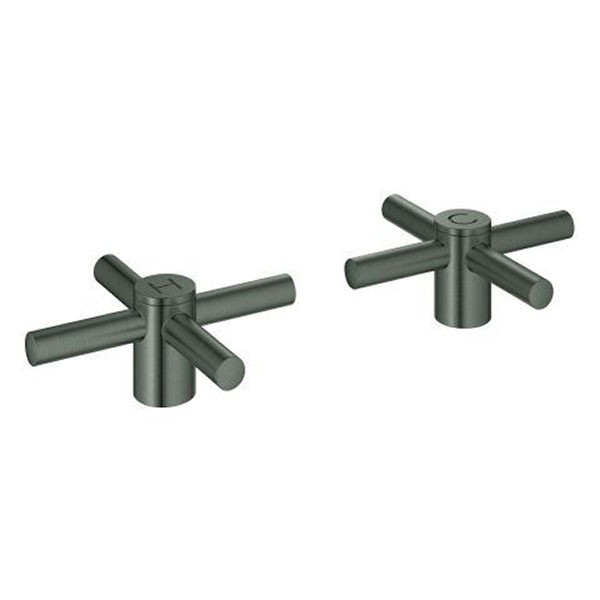 GROHE Kreuzgriffe Atrio 14215 1 Paar hard graphite gebürstet