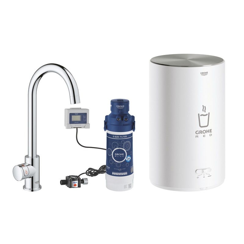 GROHE Standventil und Boiler Red Mono 30085 M-Size C-Auslauf chrom
