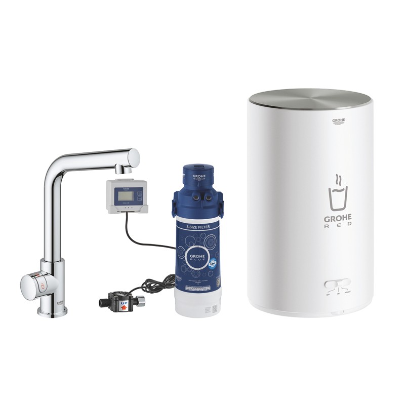 GROHE Standventil und Boiler Red Mono 30339 M-Size L-Auslauf chrom