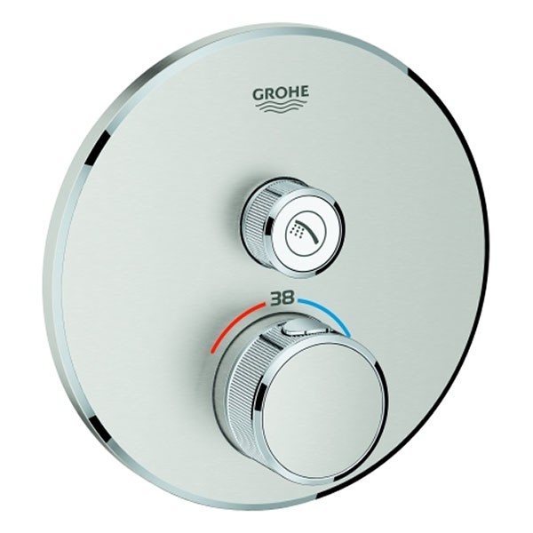 GROHE Thermostat Grohtherm SmartControl 29118 FMS rund ein Absperrv. supersteel