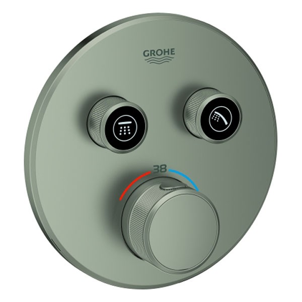 GROHE Thermostat Grohtherm SmartControl 29119 FMS rund 2 ASV satin steel