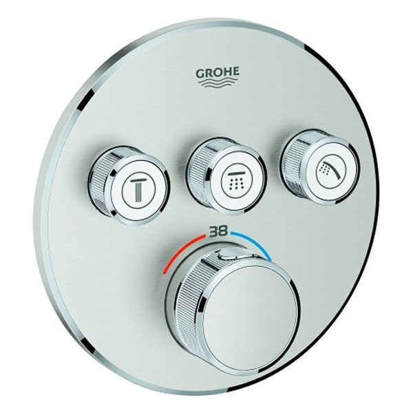 GROHE Thermostat Grohtherm SmartControl 29121 FMS rund 3 ASV supersteel