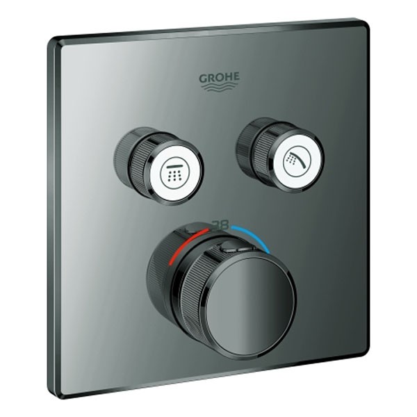 GROHE Thermostat Grohtherm SmartControl 29124 eckig FMS 2 ASV hard graphite