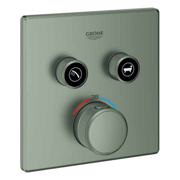 GROHE Thermostat Grohtherm SmartControl 29124 eckig FMS 2 ASV satin steel