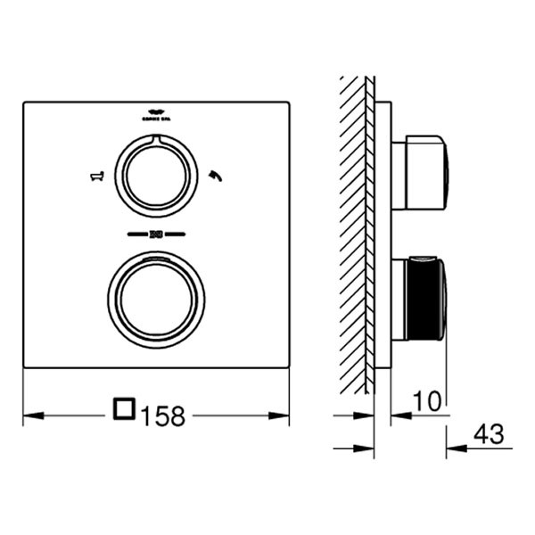 GROHE Thermostatbatterie Allure 19446_2 FMS für Rapido SmartBox supersteel