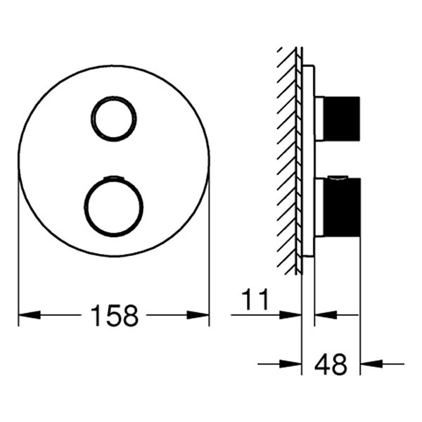 GROHE THM-Brausebatt. Atrio Private C. 24396 2W-Umst. Knopfbet. cool sunrise gb