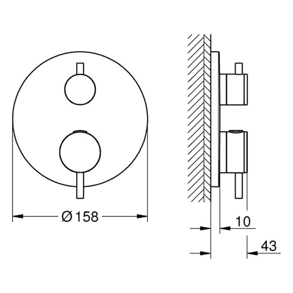 GROHE THM-Brausebatterie Atrio 24357 FMS für 35604 hard graphite gebürstet