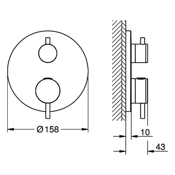 GROHE THM-Brausebatterie Atrio 24358 FMS für 35604 2-W-Umst. satin graphite