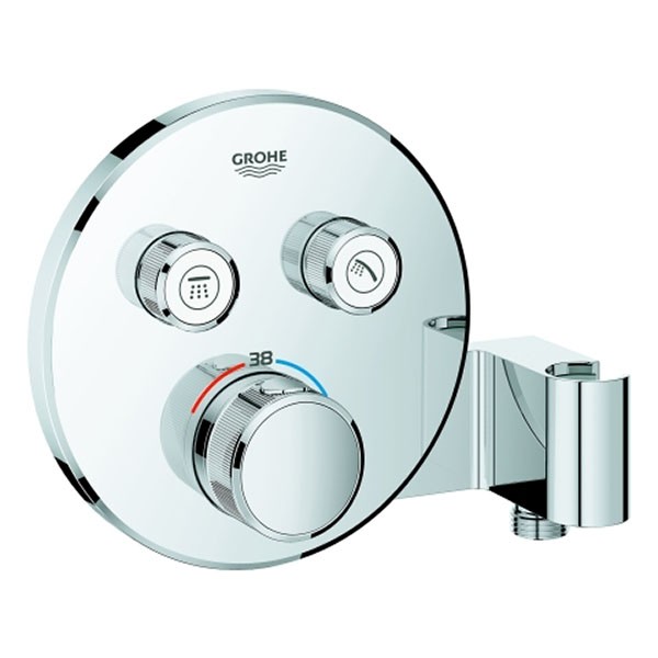 GROHE THM Grohtherm SmartControl 29120 FMS rund 2 Abspv. integ. Br.halter chrom