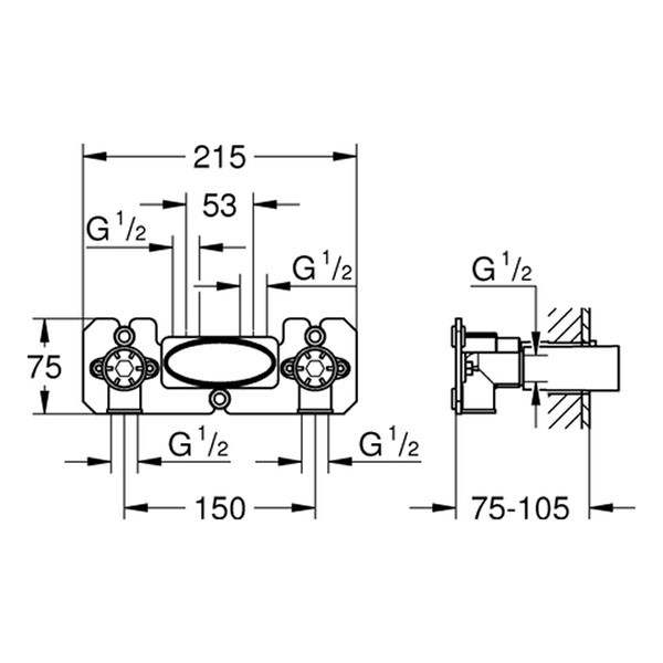 GROHE Unterputz-Einbaukörper Grohtherm SmartControl 26449 für Thermostat