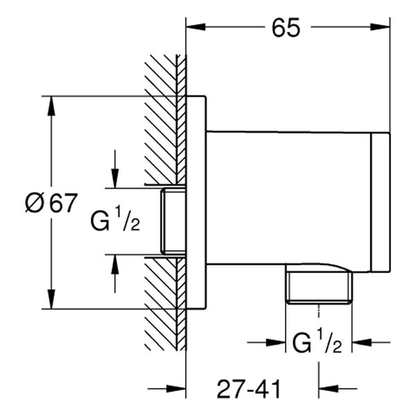 GROHE Wandanschlussbogen Relexa 28671 DN15 für 28212 / 28215 chrom GRO28671000