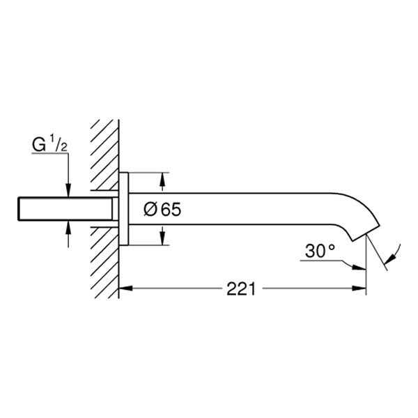GROHE Wanneneinlauf Essence 13449_1 Wandmontage supersteel