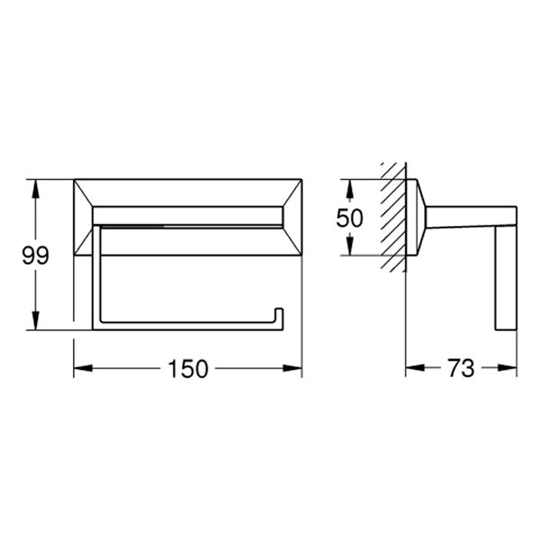 GROHE WC-Papierhalter Allure Brilliant 40898 ohne Deckel chrom