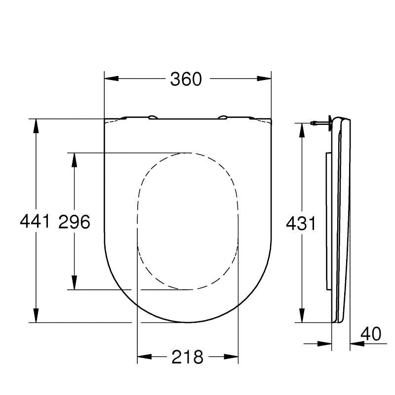 GROHE WC-Sitz Essence Keramik 39576 mit Deckel alpinweiß