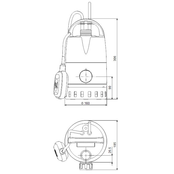 GRUNDFOS Kellerentwässerungspumpe Unilift CC-5 A1 1x230V 0,24kW 5m Kabel