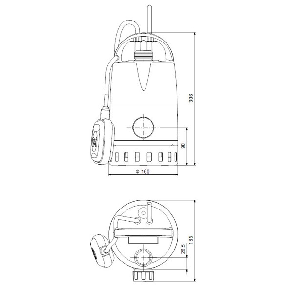 GRUNDFOS Kellerentwässerungspumpe Unilift CC-7 A1 1x230V 0,38kW 10m Kabel