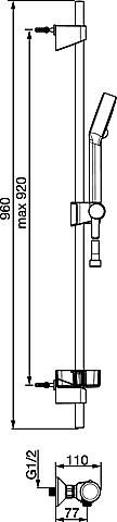 HA Wandstangen-Set Hansabasicjet 4467 chrom